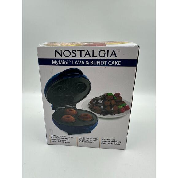 Nostalgia My Mini Lava Donut Muffin & Bundt Cake Maker BLUE - Picture 1 of 2